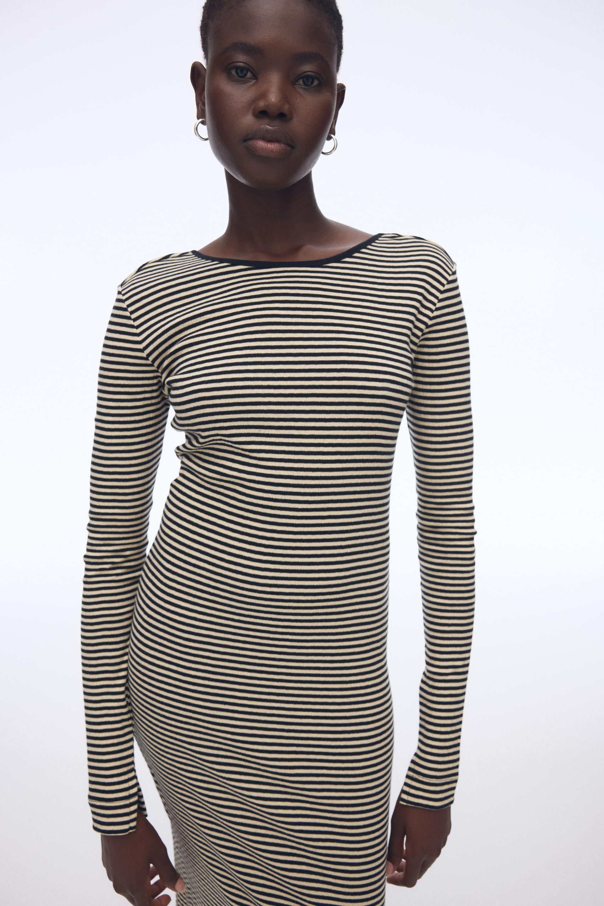 ribbed scoop-back dress