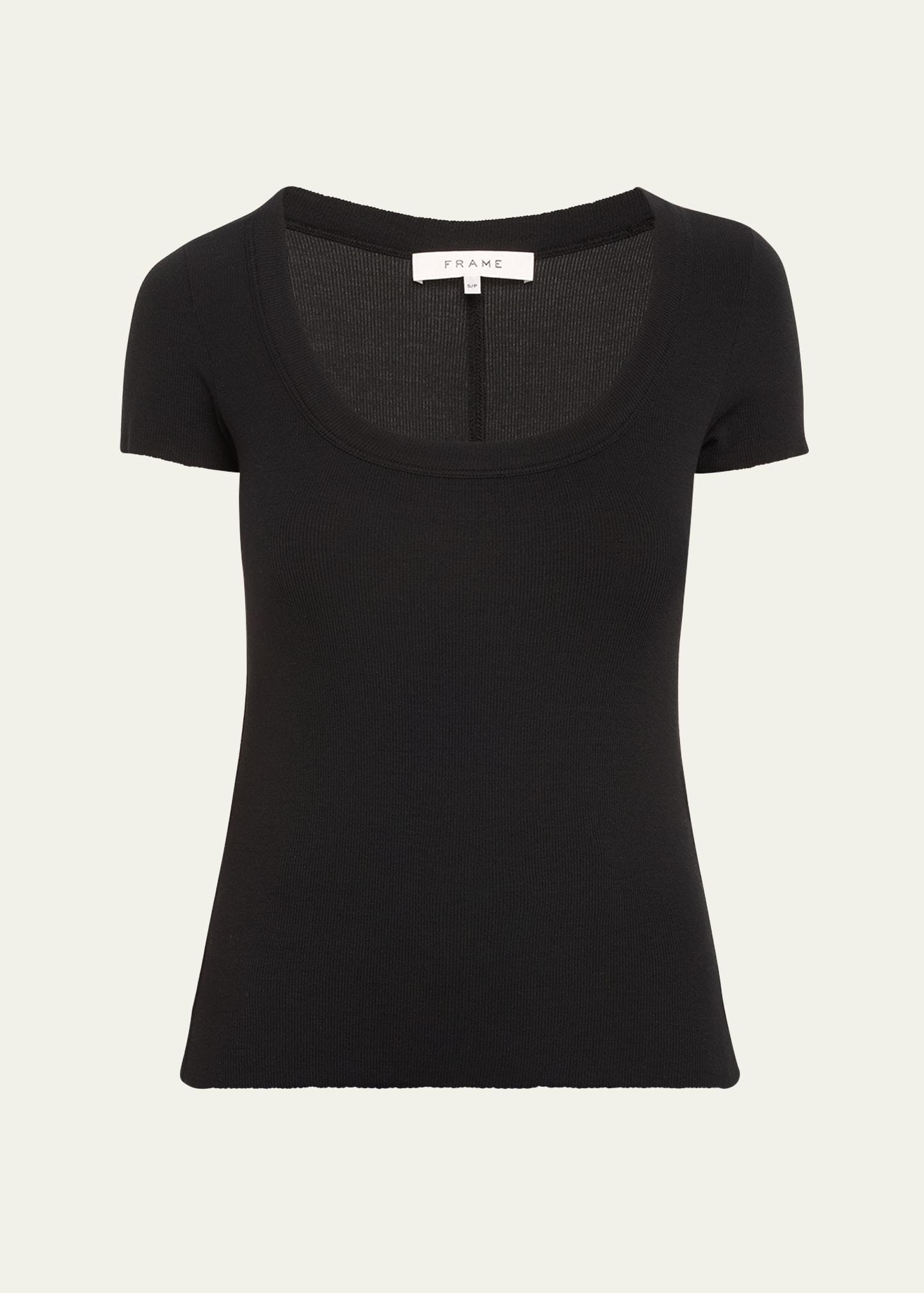ribbed scoop-neck baby tee