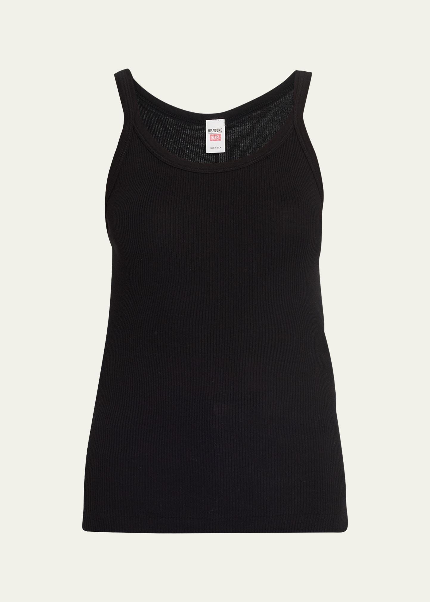 ribbed scoop-neck fitted tank