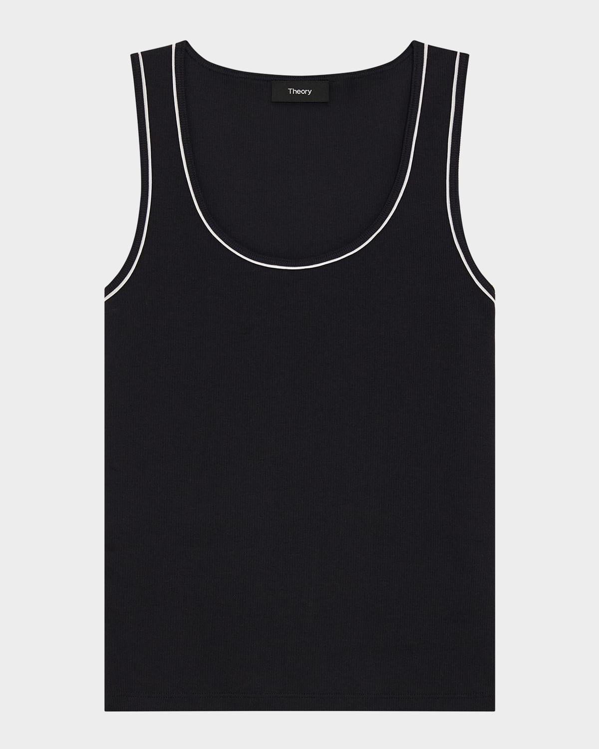 ribbed scoop-neck tank top