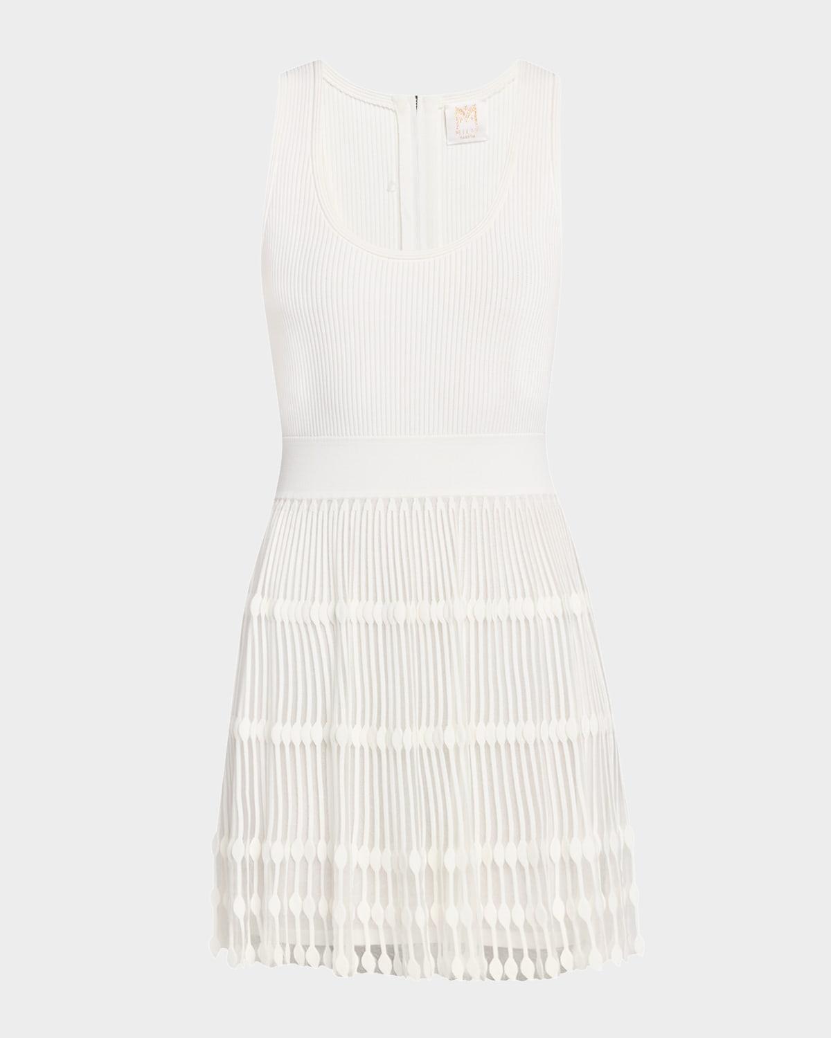 ribbed sheer-knit mini dress