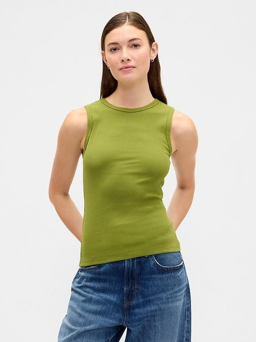 ribbed shell tank top
