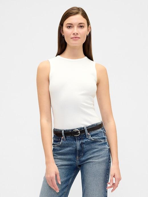 ribbed shell tank top