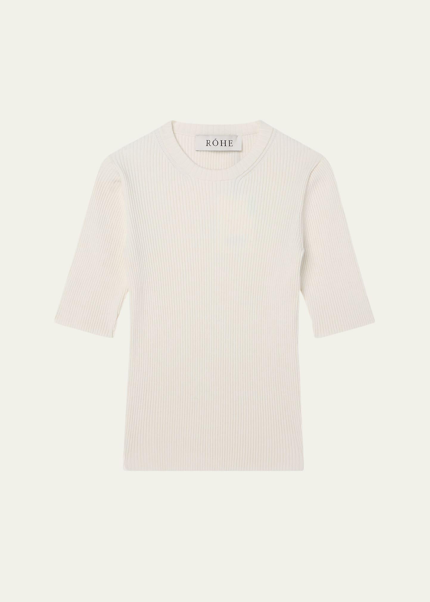 ribbed short-sleeve top