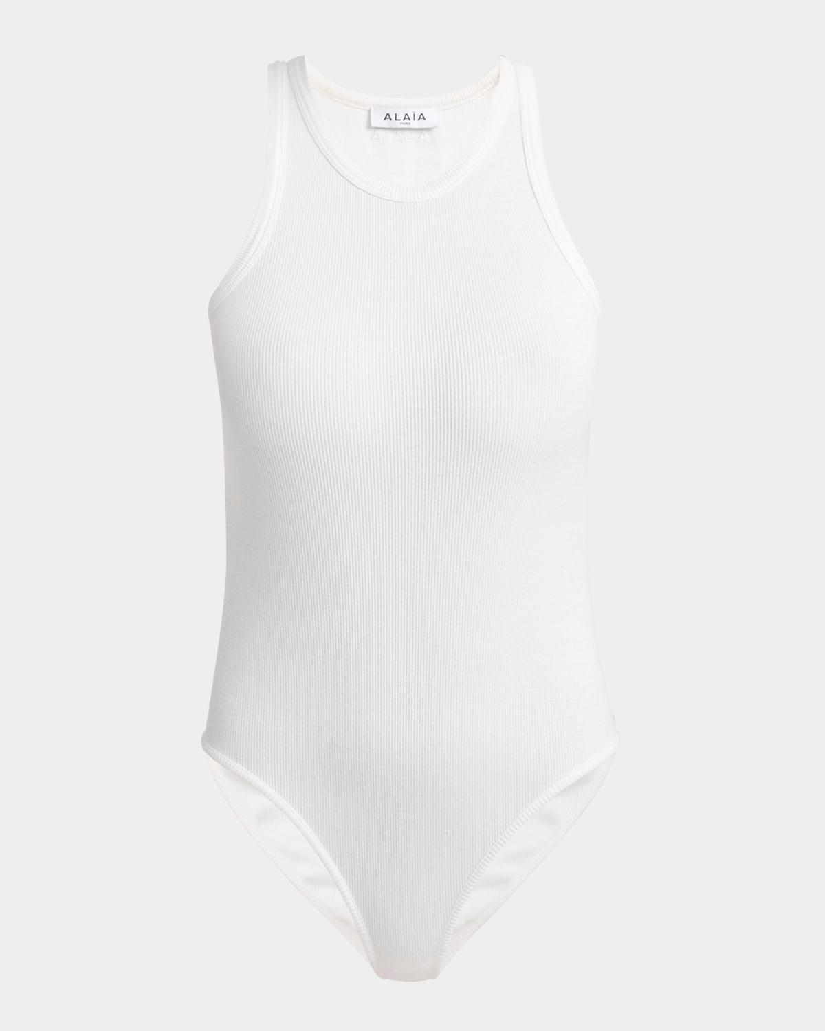 ribbed sleeveless bodysuit
