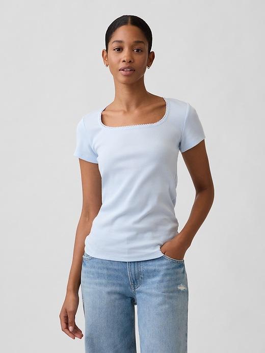 ribbed squareneck top