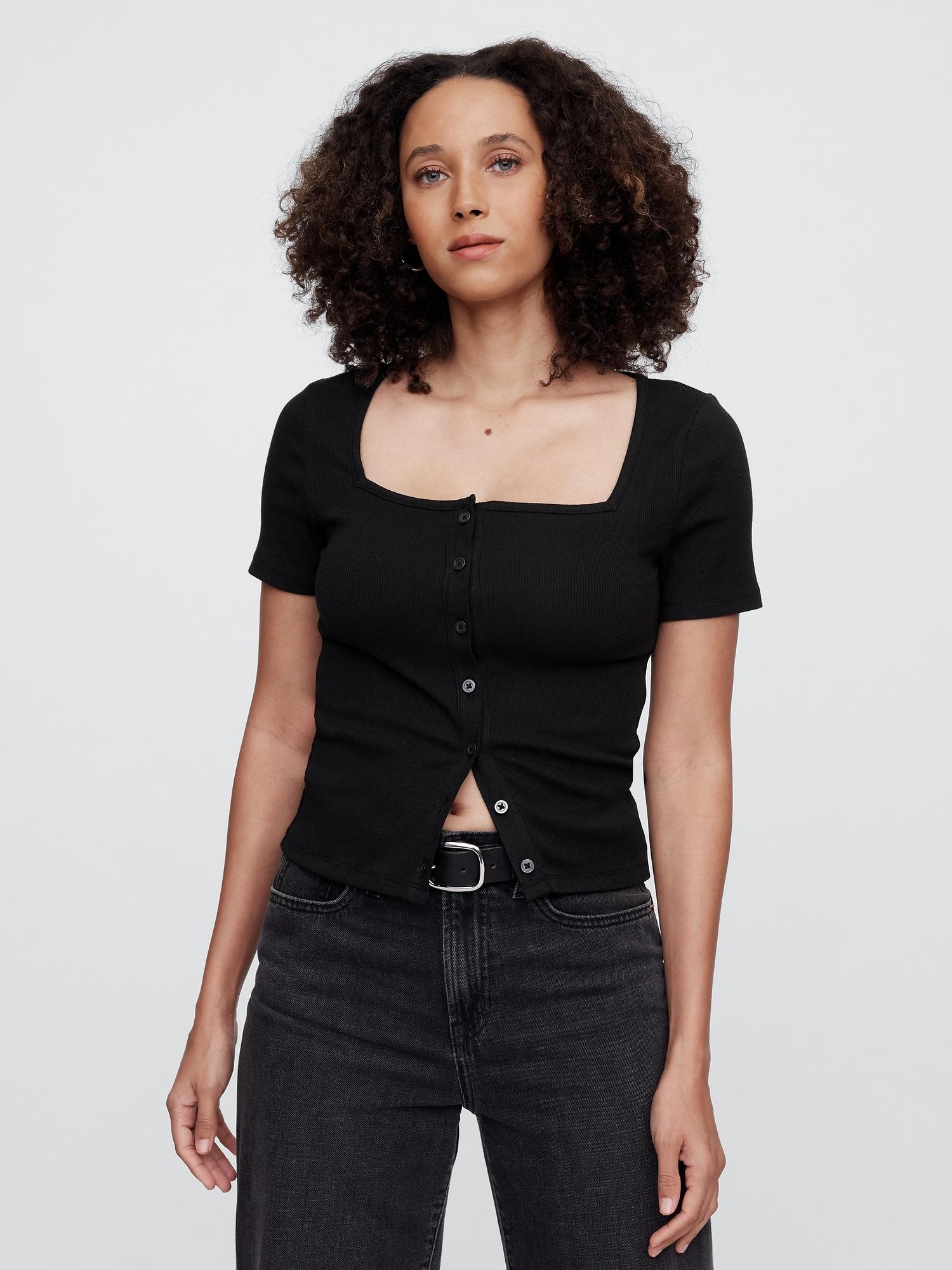 ribbed squareneck top