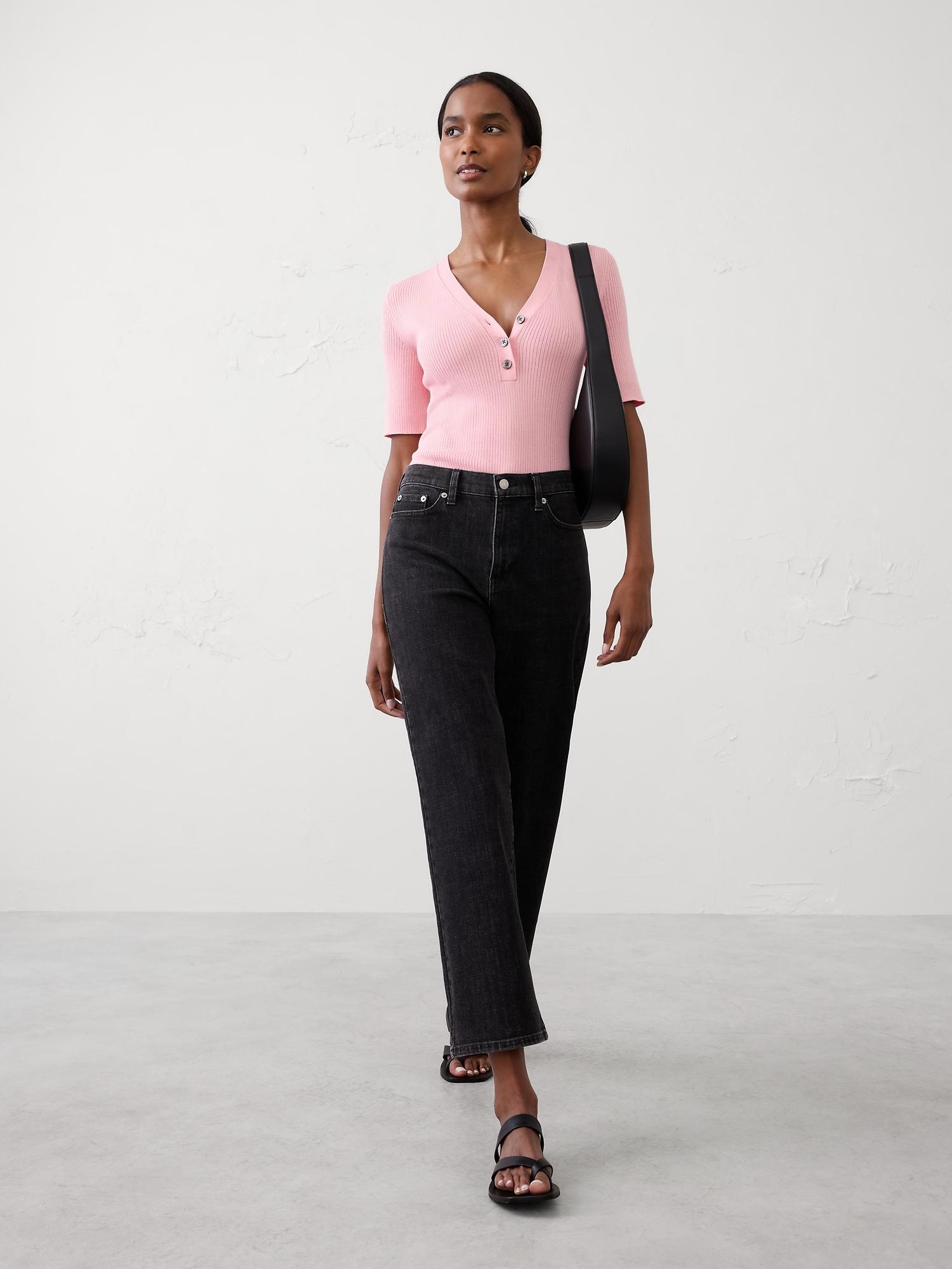 ribbed sweater henley