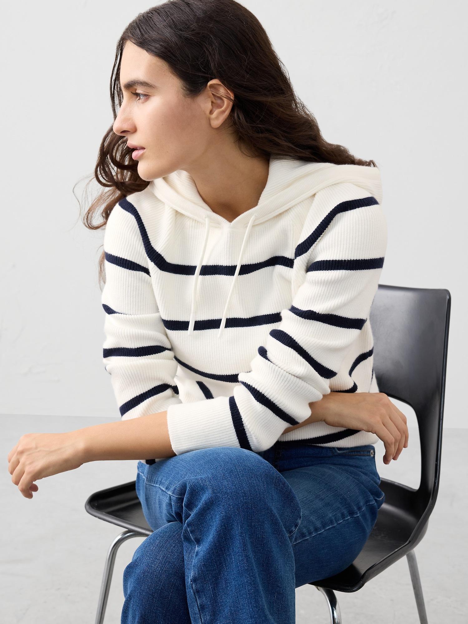 ribbed sweater hoodie