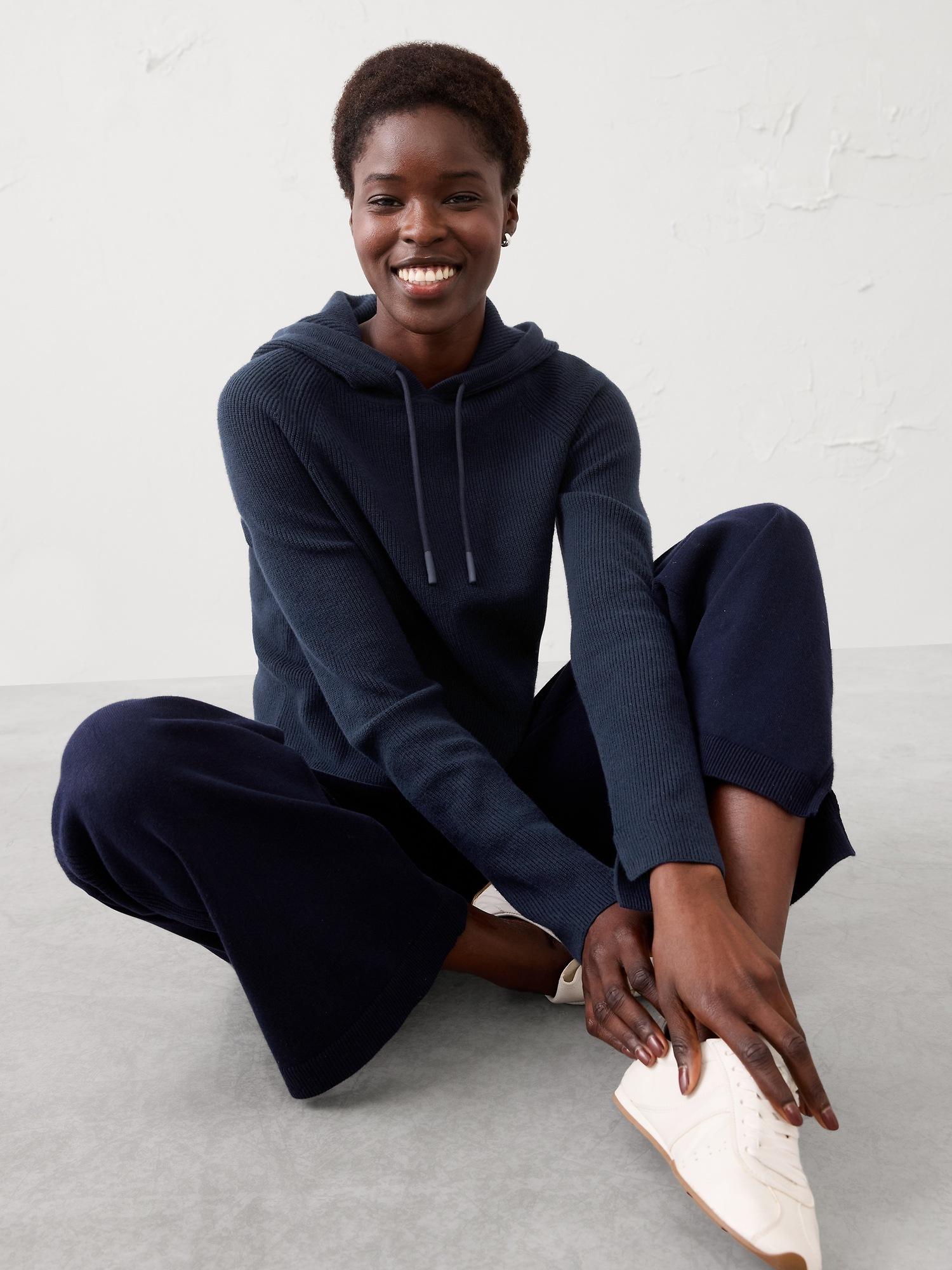 ribbed sweater hoodie