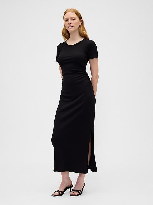 ribbed t-shirt maxi dress