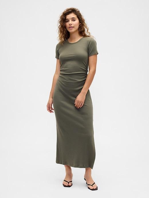 ribbed t-shirt maxi dress