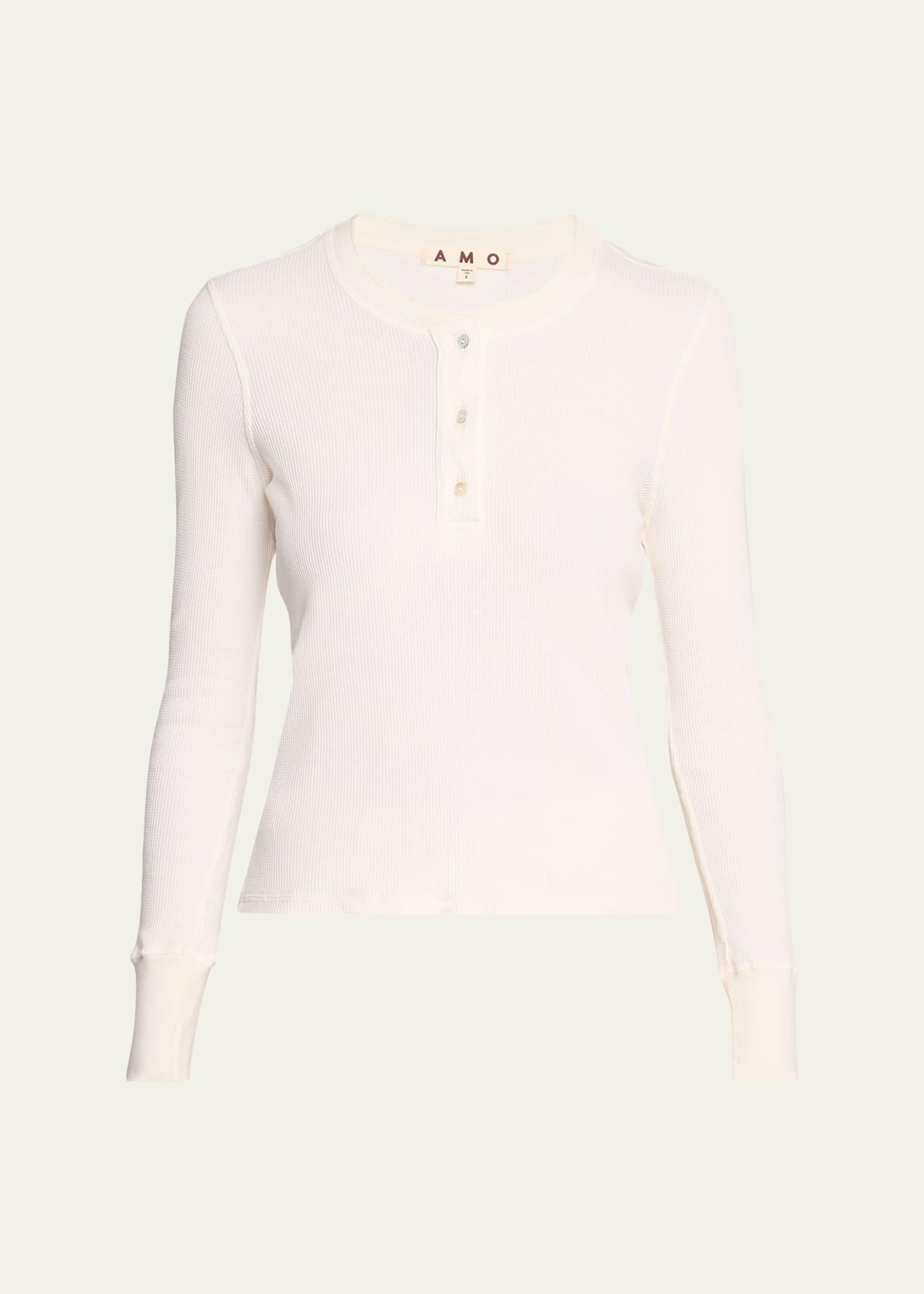 ribbed thermal henley tee