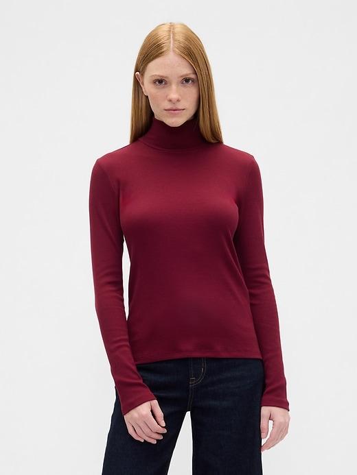 ribbed turtleneck t-shirt