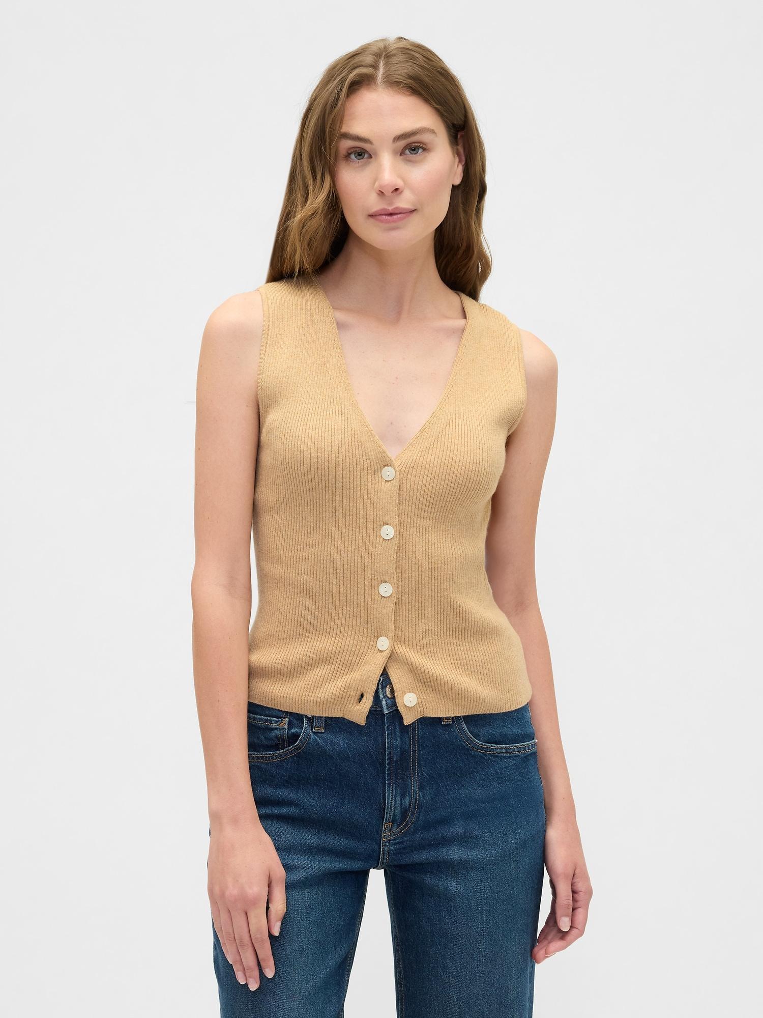 ribbed v-neck sweater vest