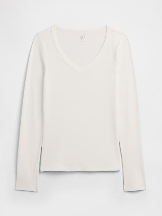 ribbed v-neck t-shirt