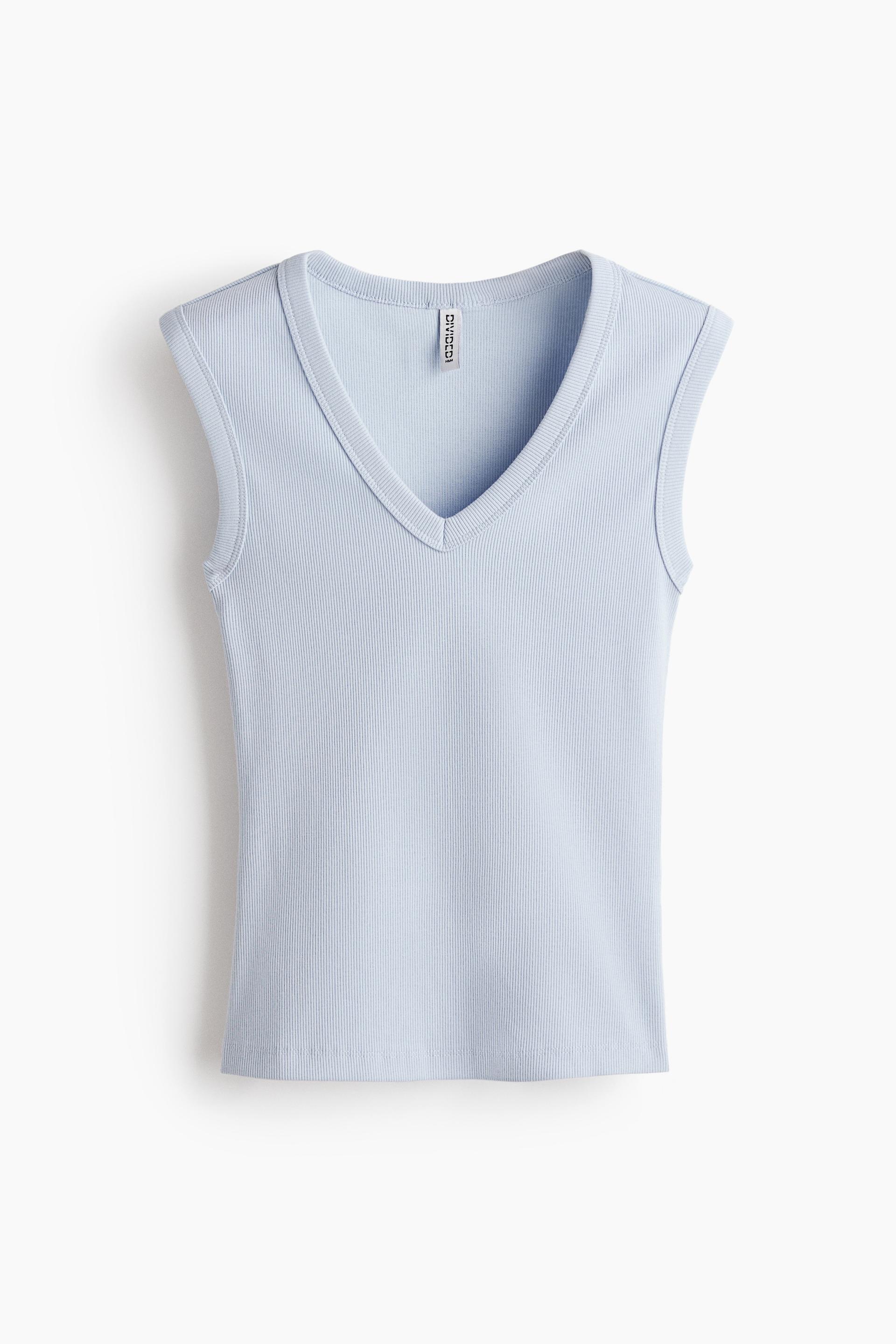 ribbed v-neck tank top