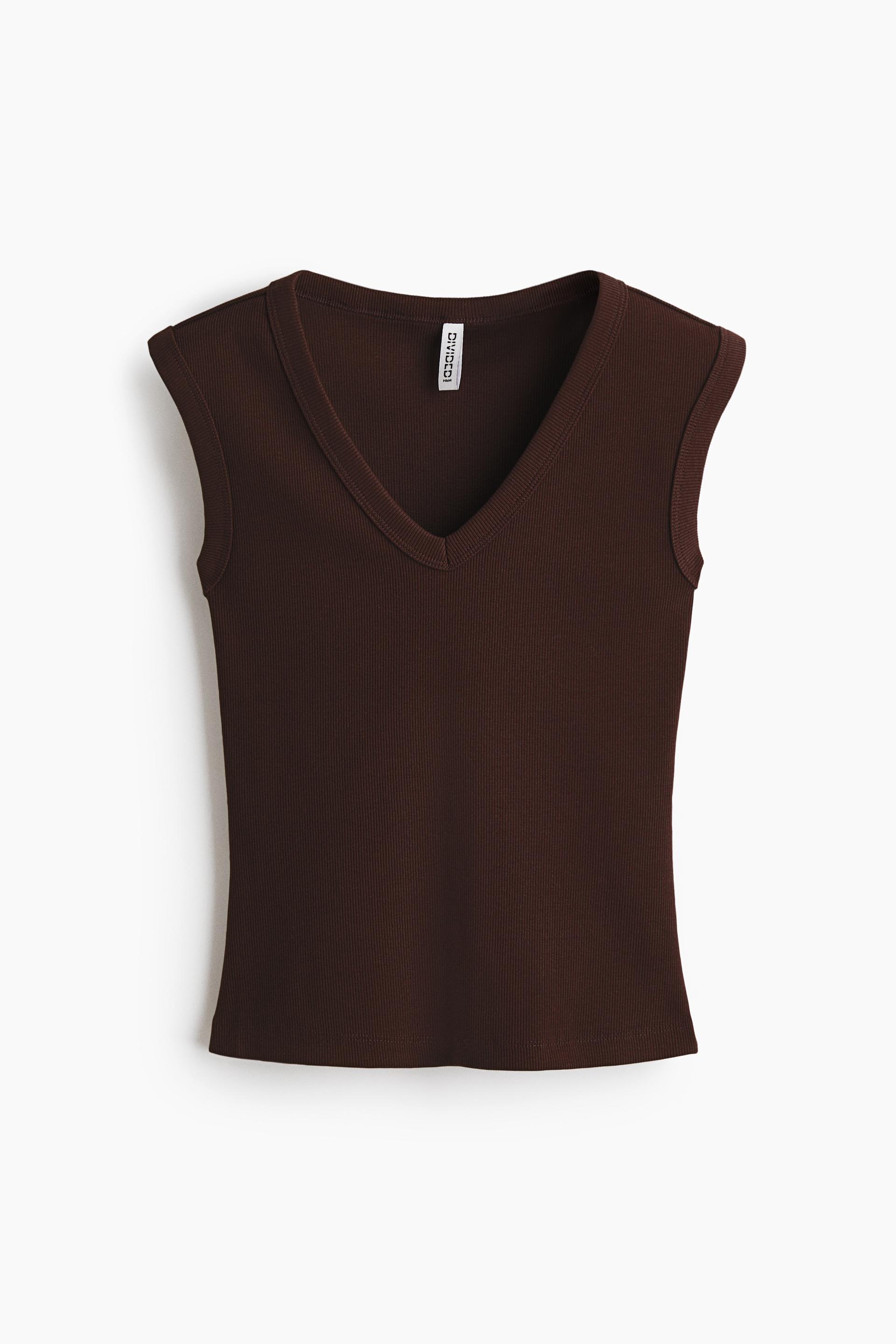 ribbed v-neck tank top