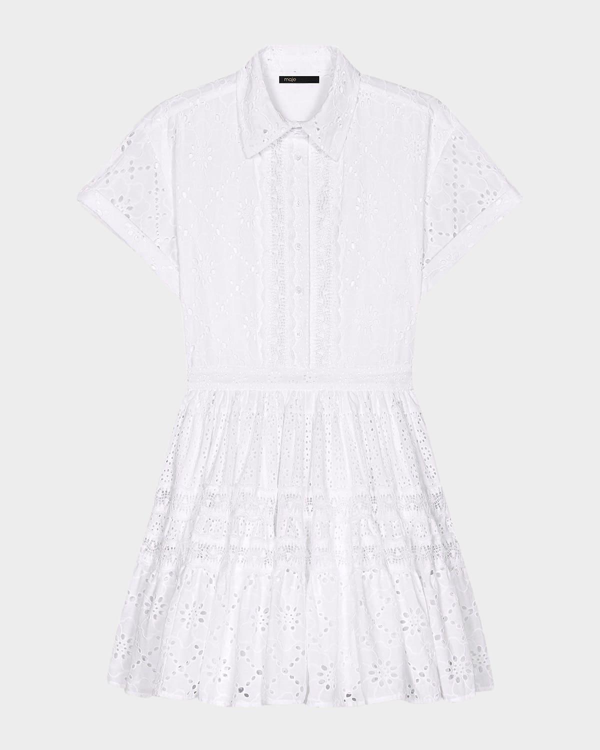 ribrody embroidered mini dress