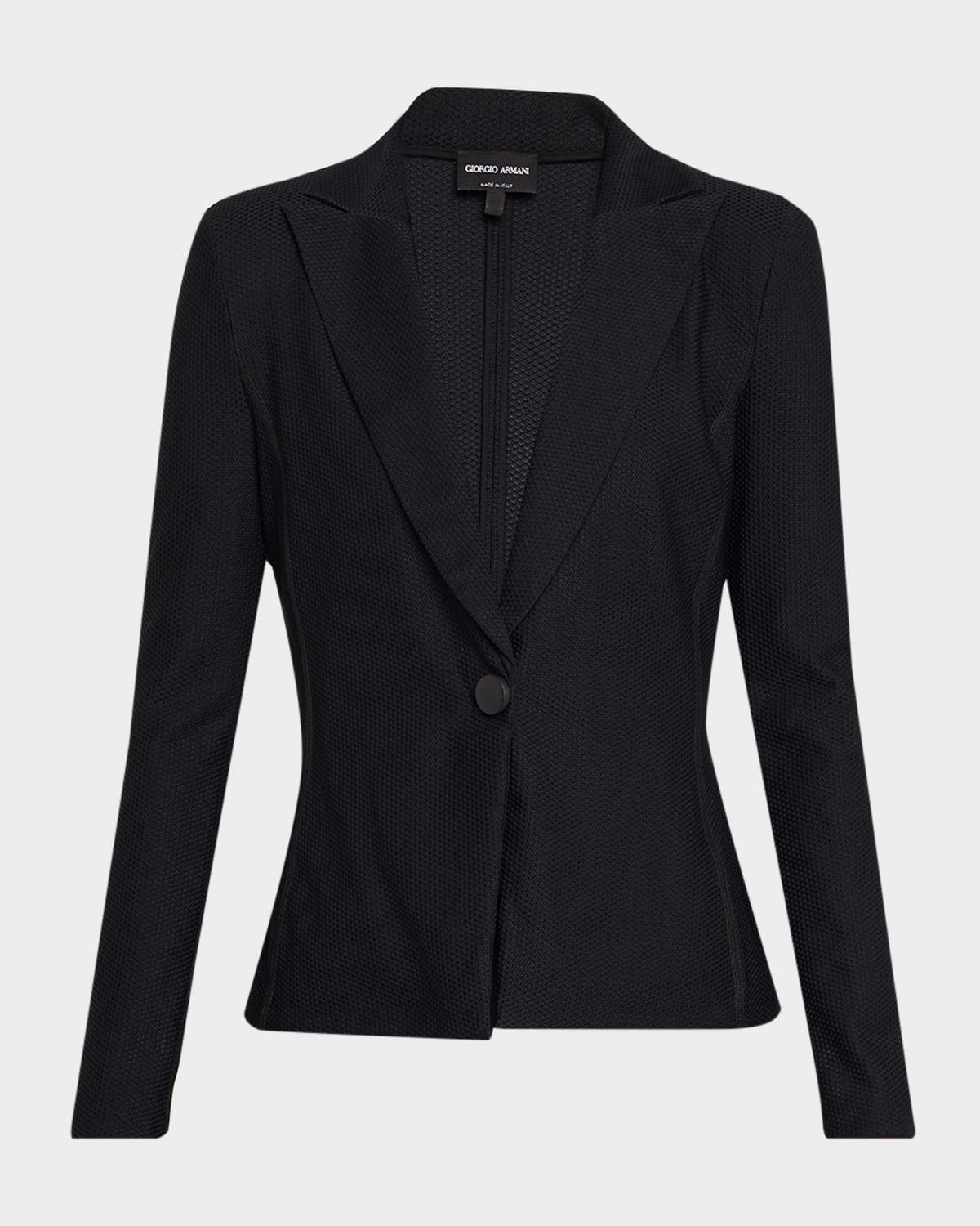 rice stitch jersey single-breasted jacket