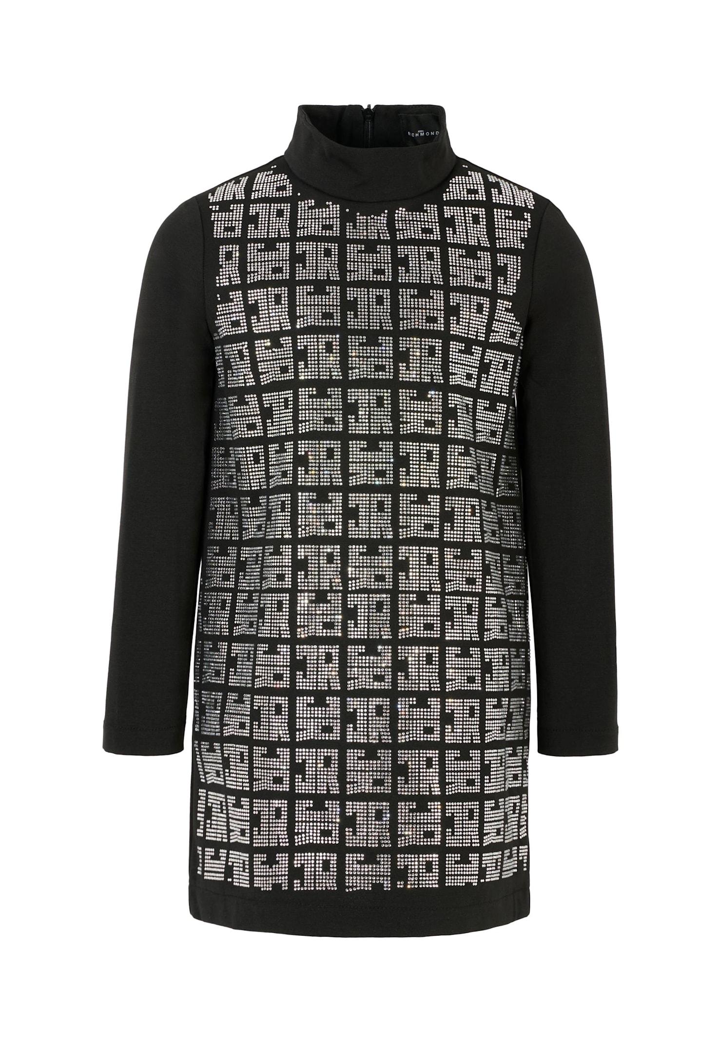 richmond black dress for girl with logo