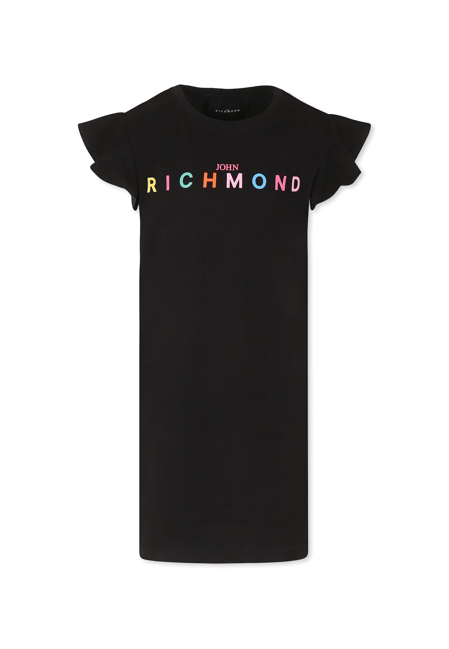 richmond black dress for girl with logo