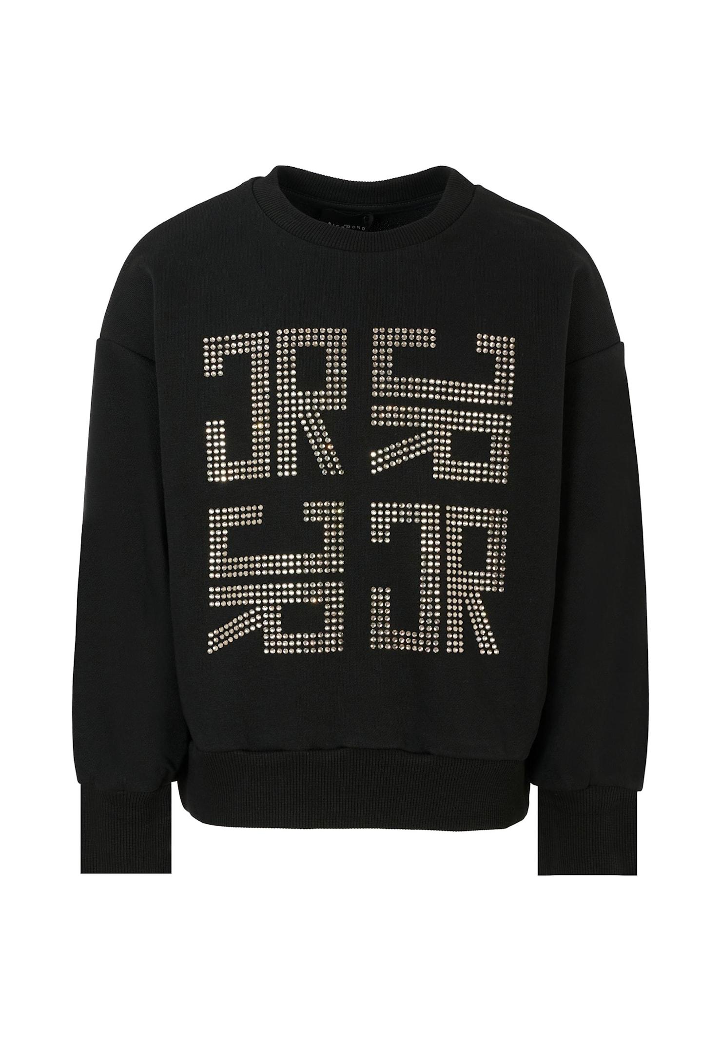 richmond black sweatshirt for girl with logo