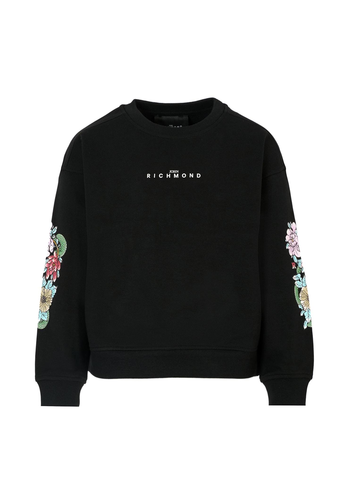 richmond black sweatshirt for girl with logo