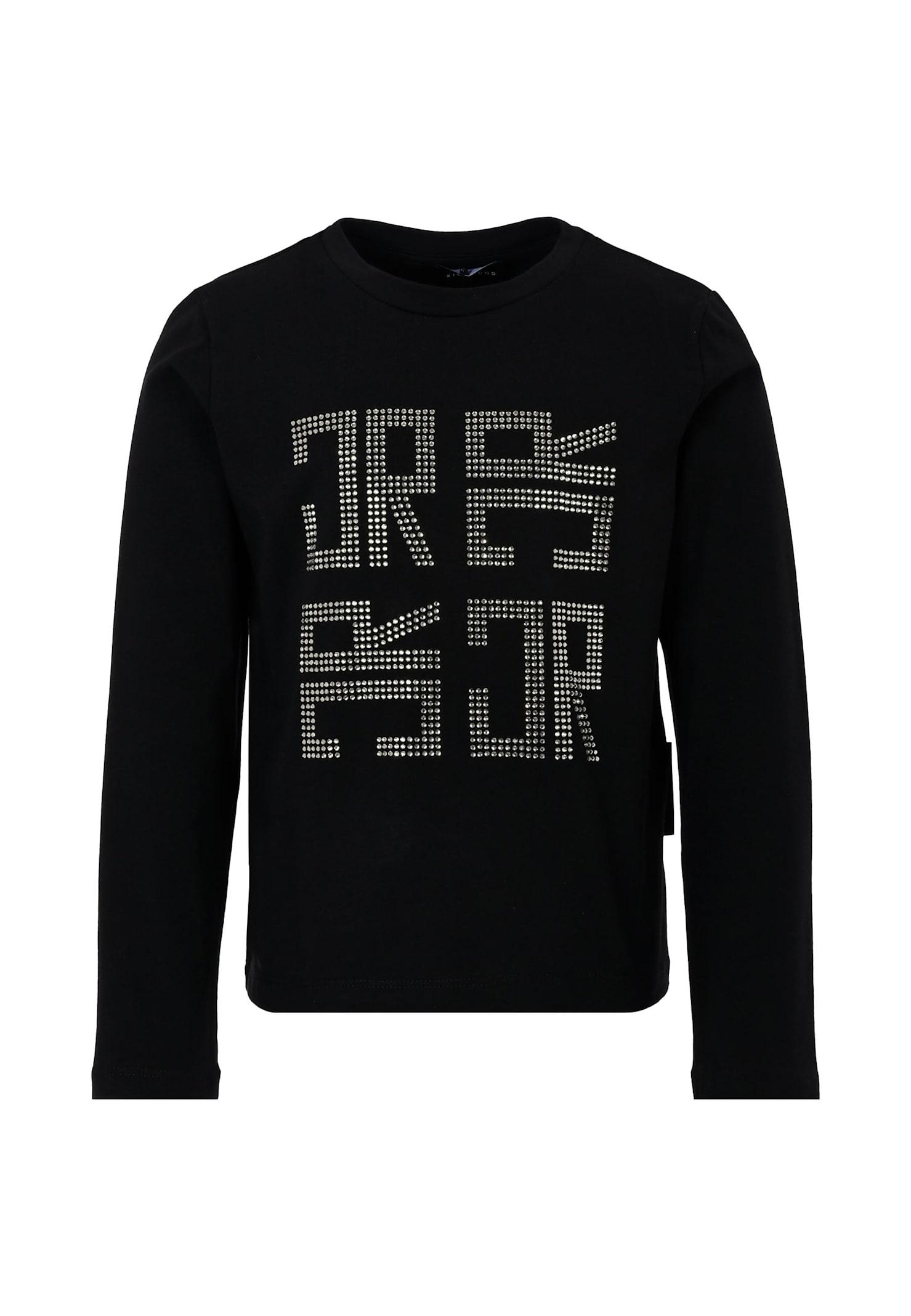 richmond black t-shirt for girl with logo