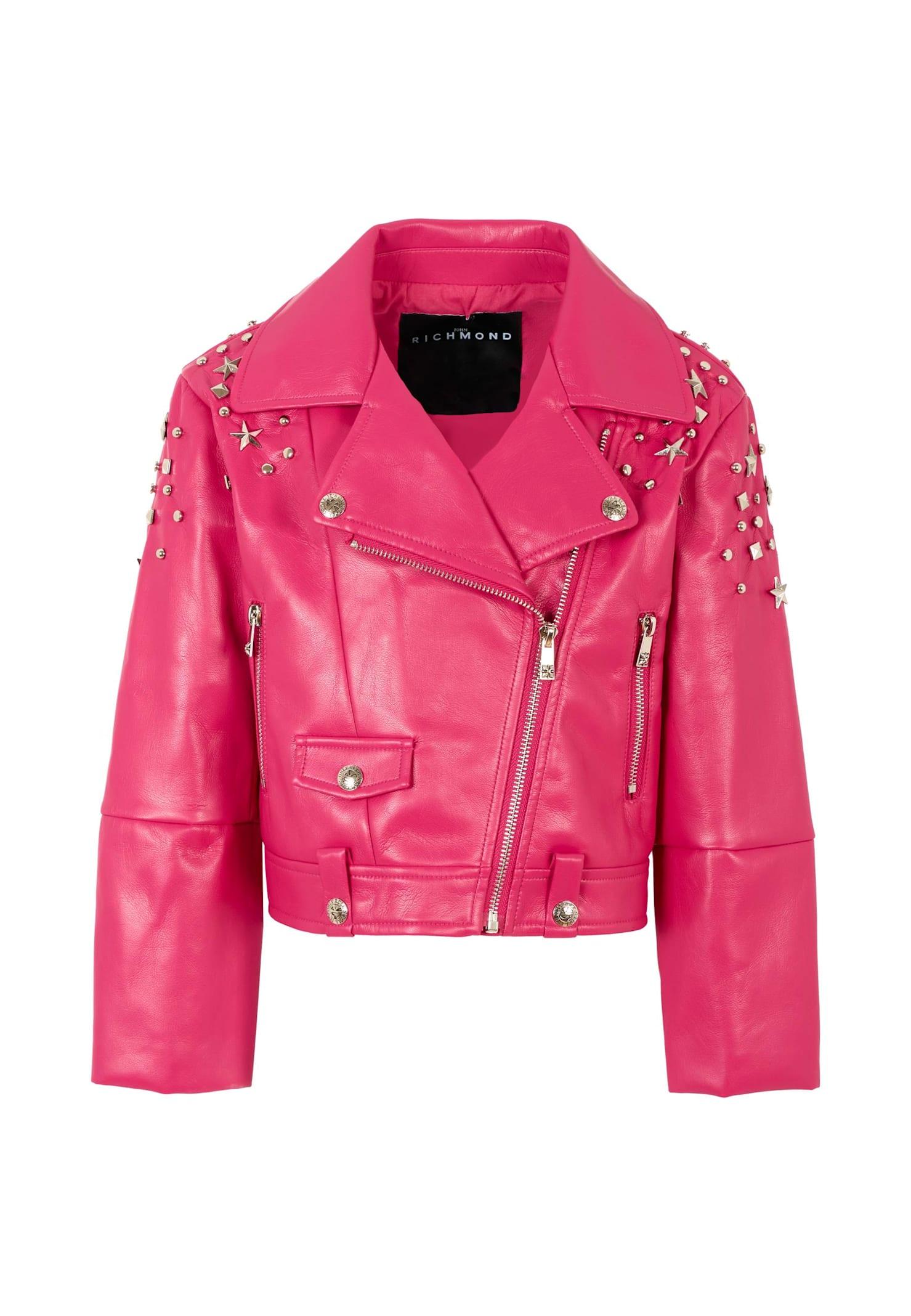 richmond fuchsia jacket for girl with studs