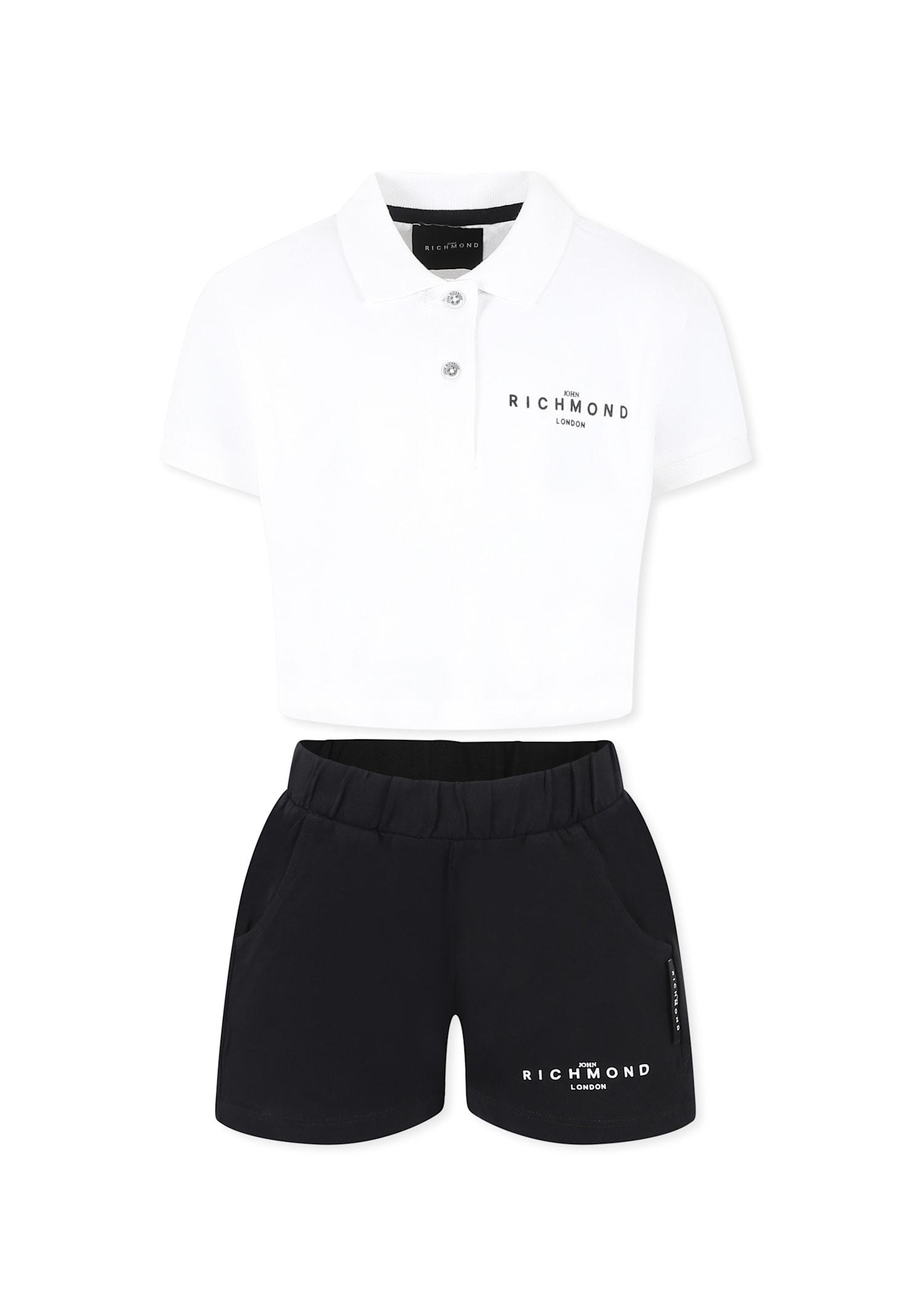 richmond white suit for girl with logo