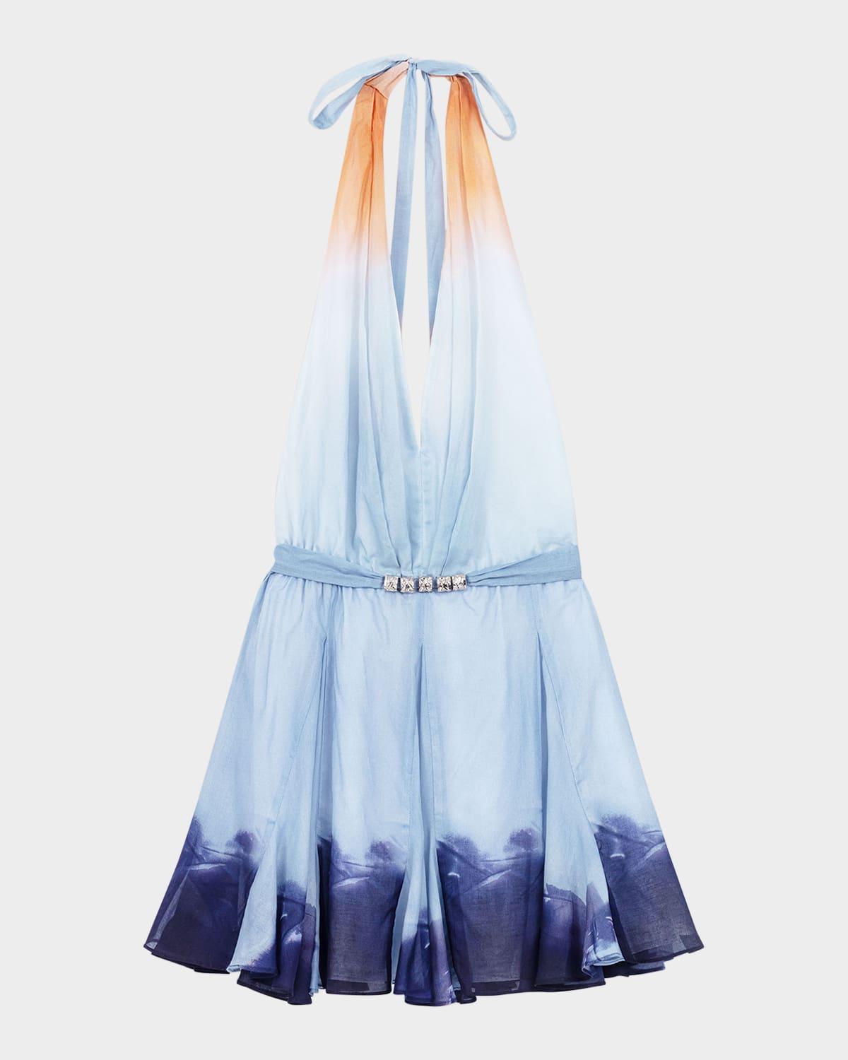 riciela tie-dye halter mini dress