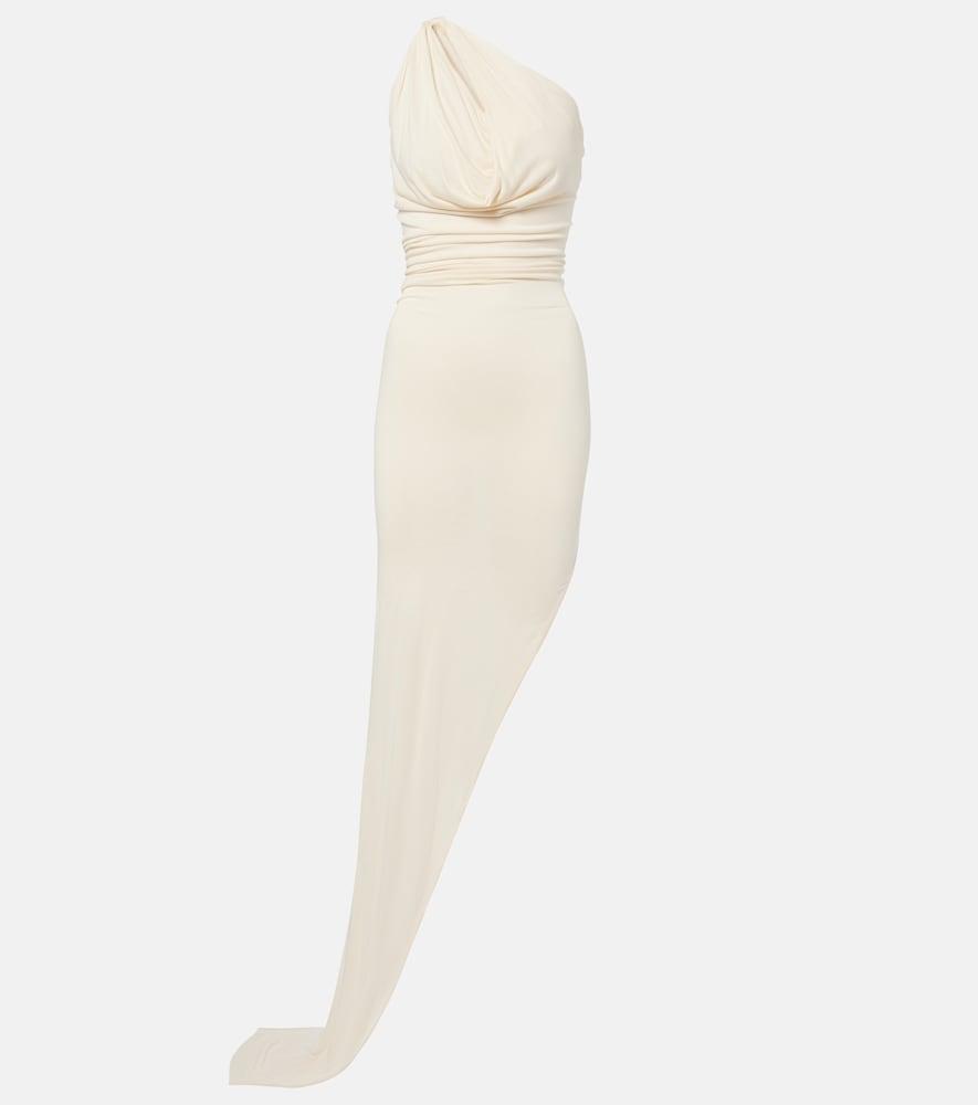 rick owens aaliyah asymmetric draped gown
