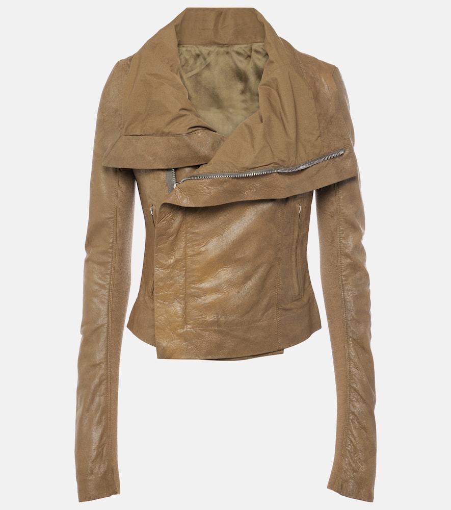 rick owens asymmetric leather biker jacket