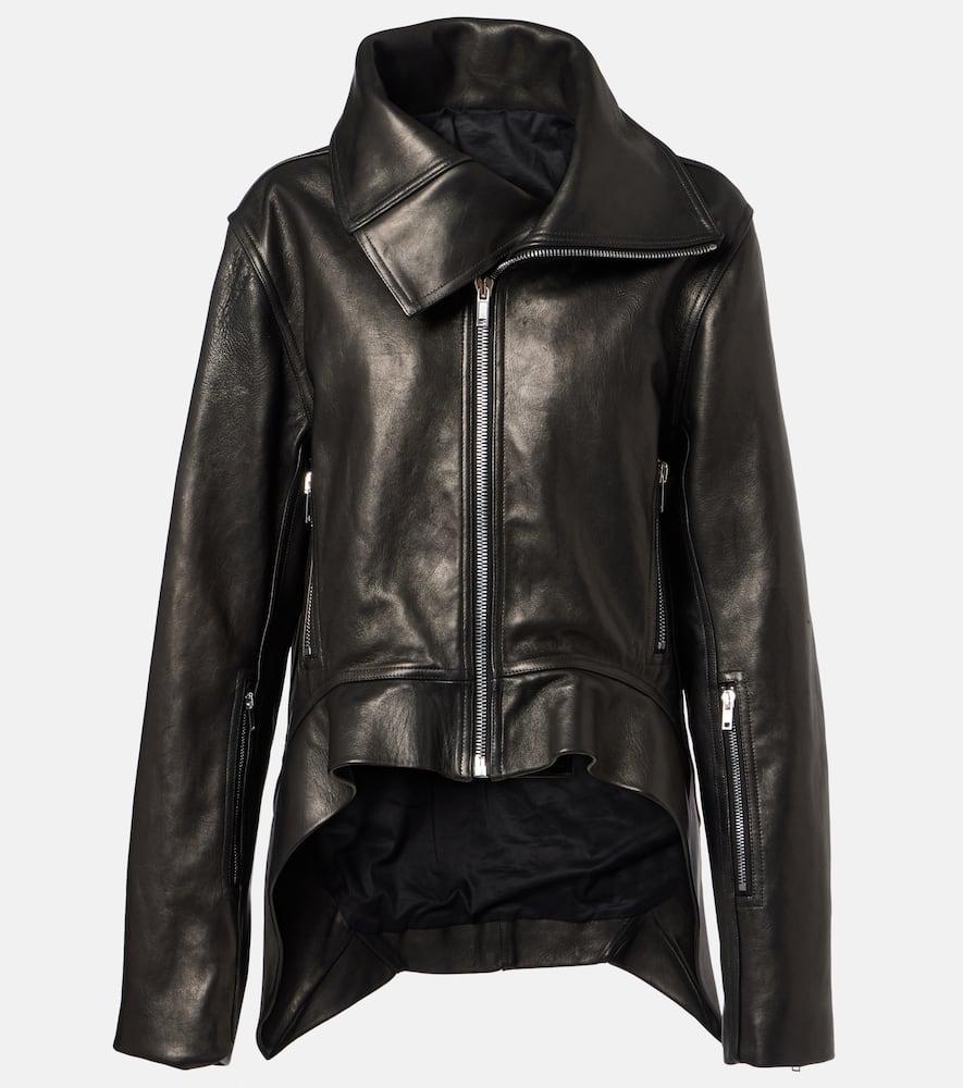rick owens asymmetric leather jacket