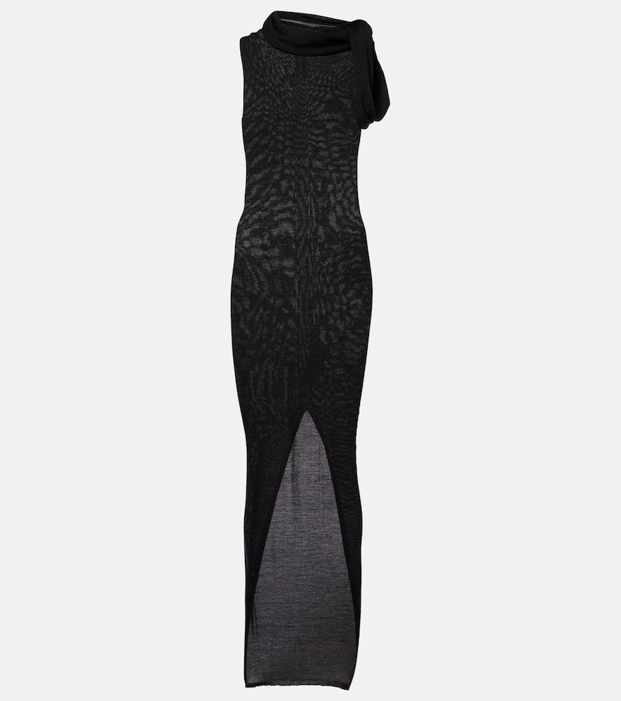 rick owens banded t virgin wool maxi dress