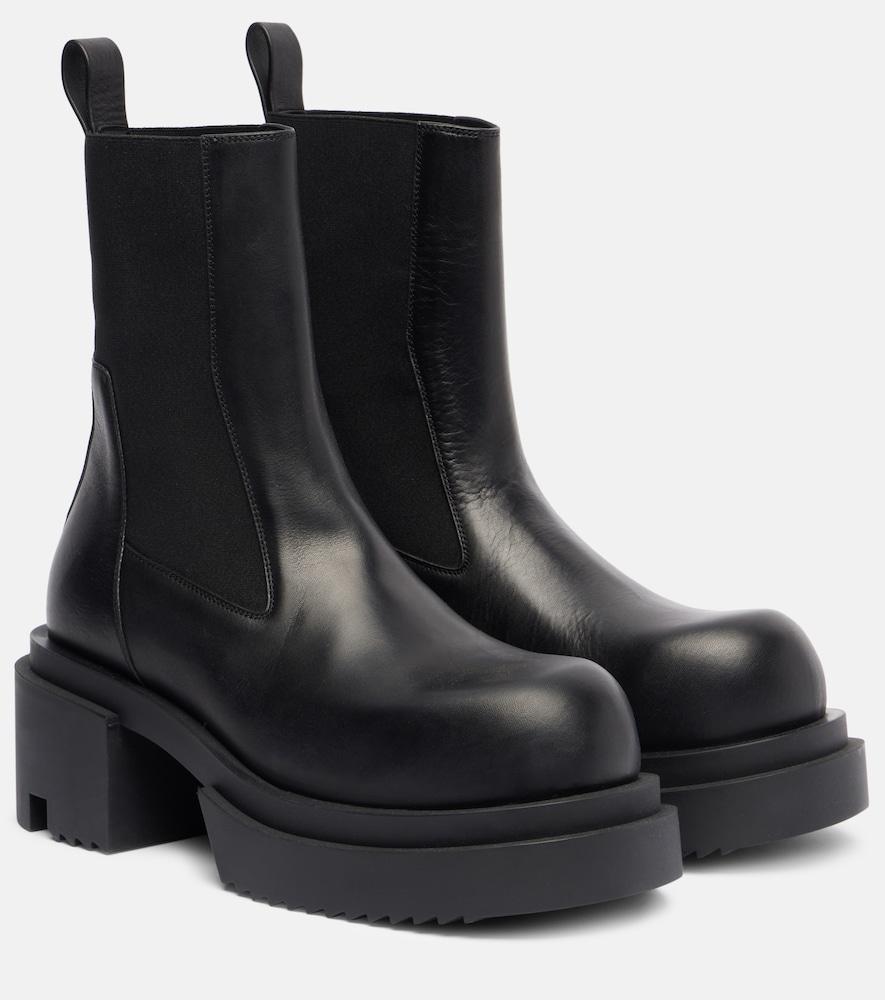 rick owens beatle leather platform chelsea boots