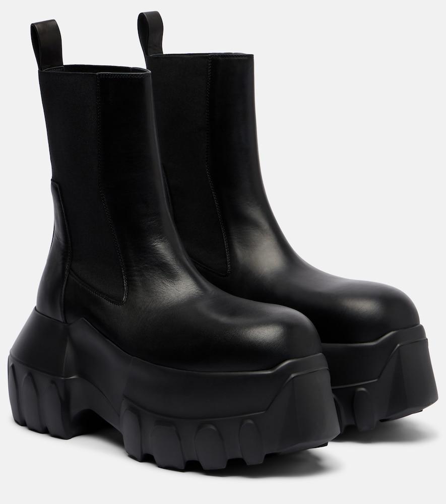 rick owens beatle mega tractor leather chelsea boots