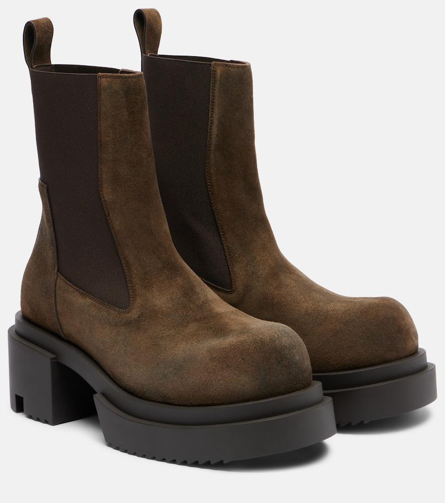 rick owens beatle suede chelsea boots