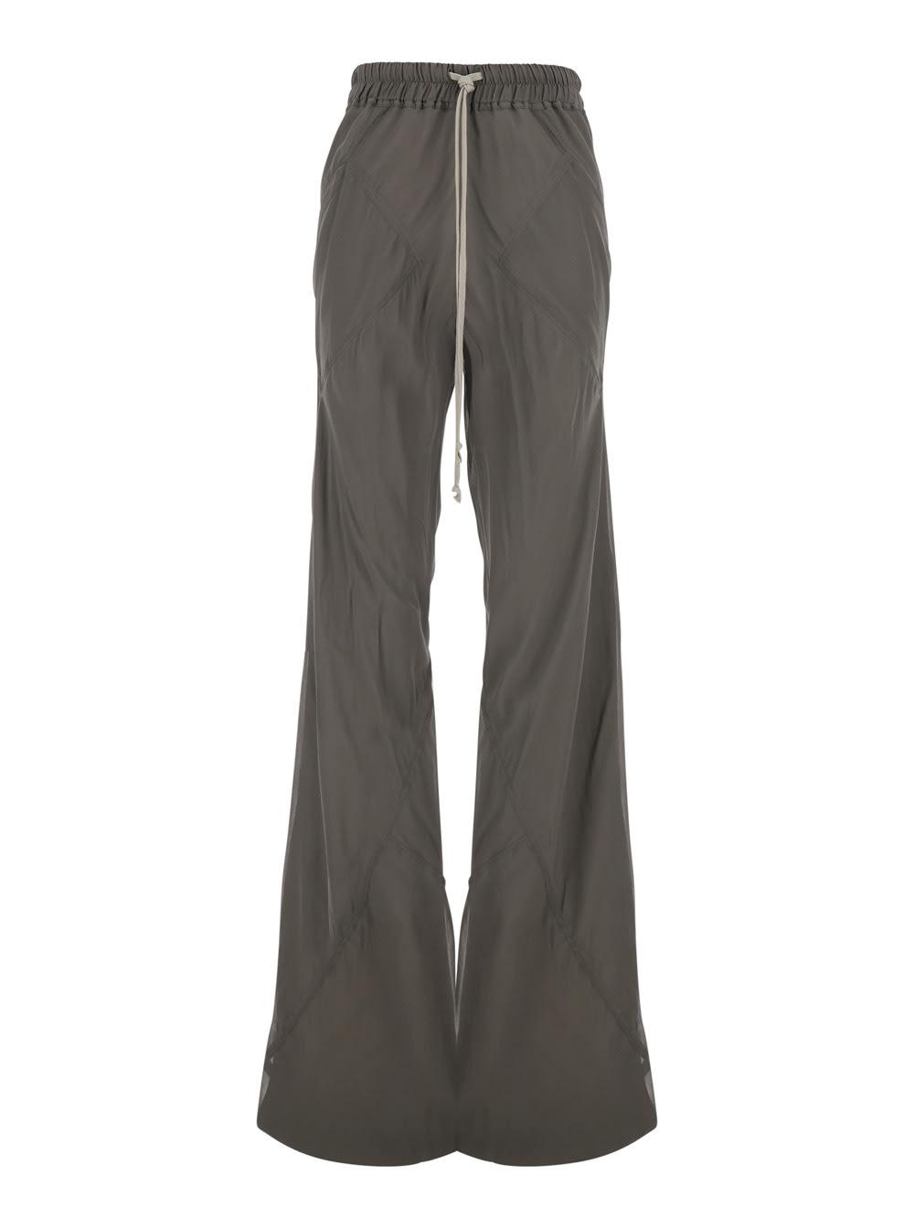 rick owens bias pants with elastic waist and drawstring in fabric and silk blend for women
