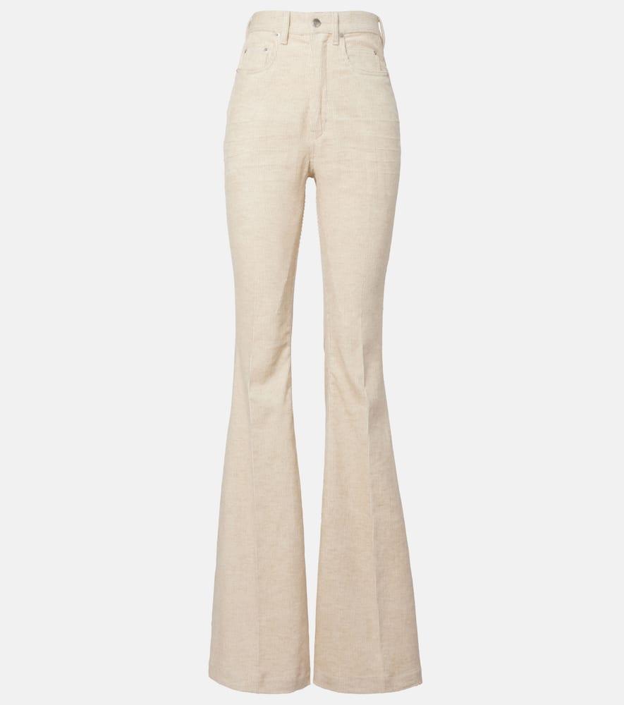 rick owens bolan cotton and linen bootcut jeans