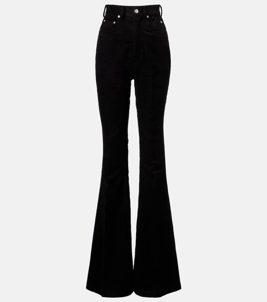 rick owens bolan cotton and linen corduroy flared pants