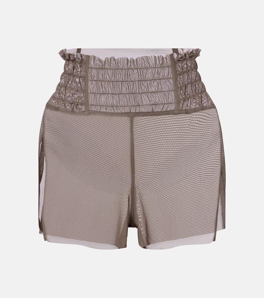 rick owens boxing sheer tulle shorts
