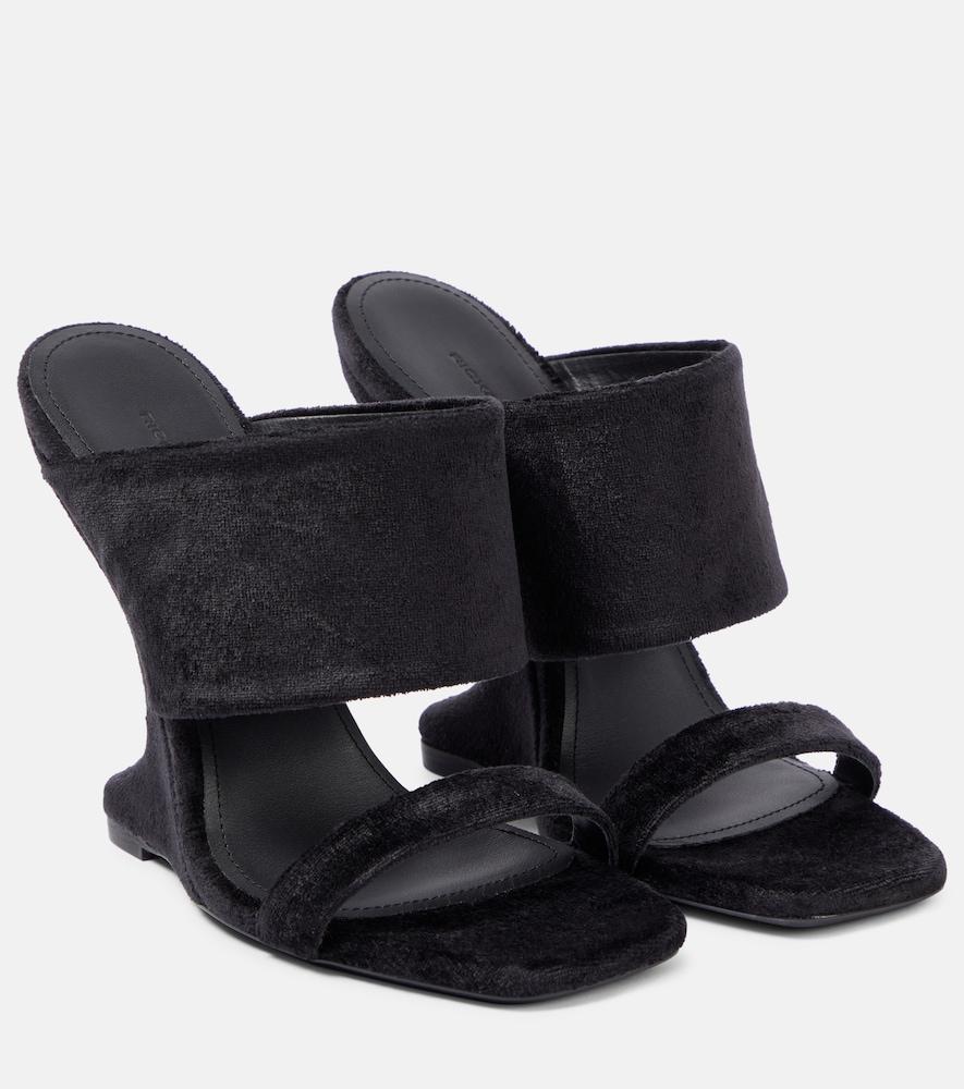 rick owens cantilever suede mules