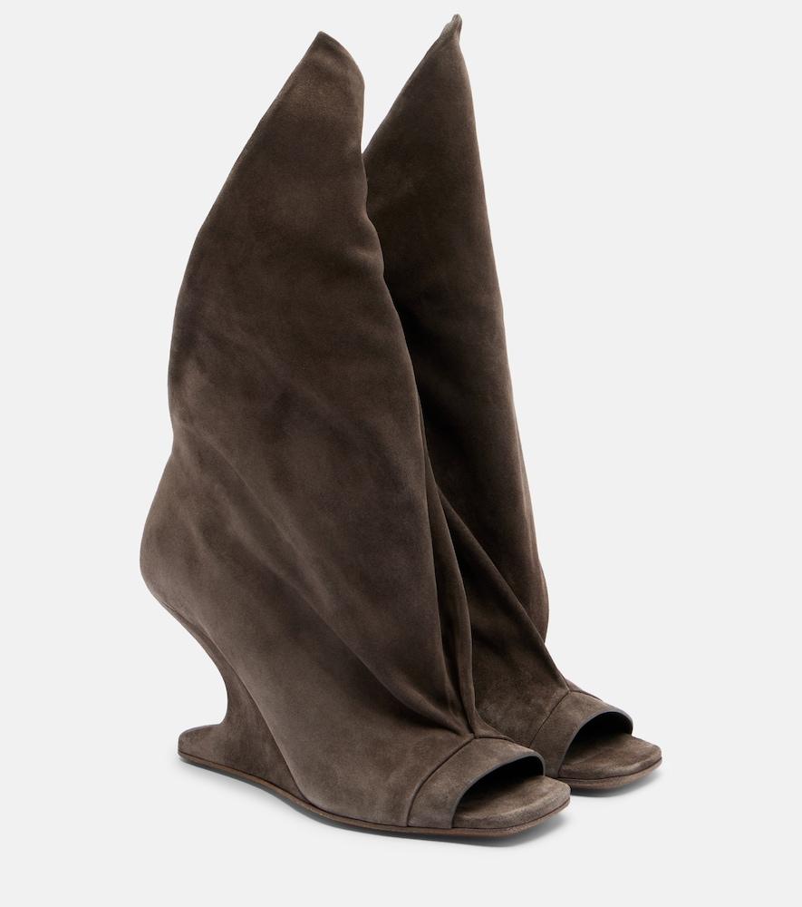 rick owens cantilever suede peep