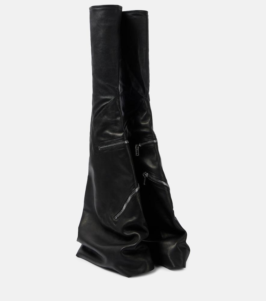 rick owens cargoflares leather knee