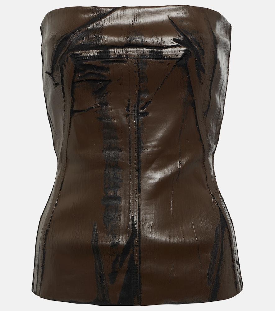 rick owens coated denim corset