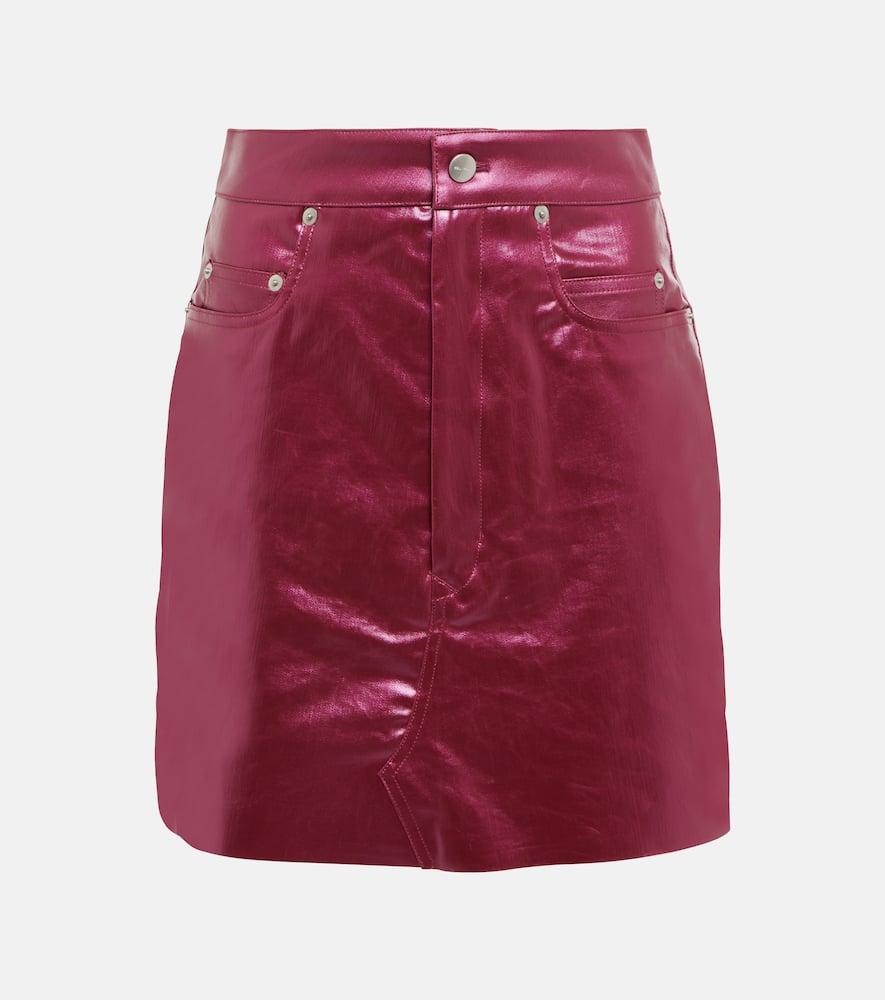 rick owens coated denim miniskirt