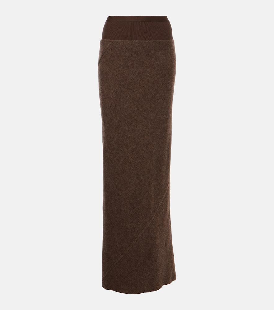 rick owens coda wool maxi skirt