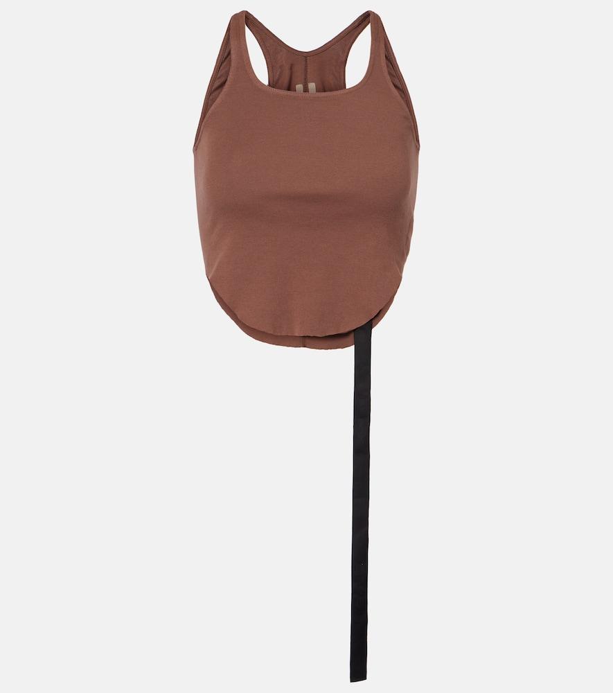 rick owens cropped cotton jersey tank top